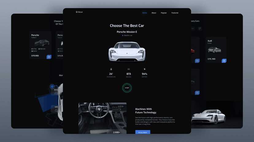 Electric Car Landing Page